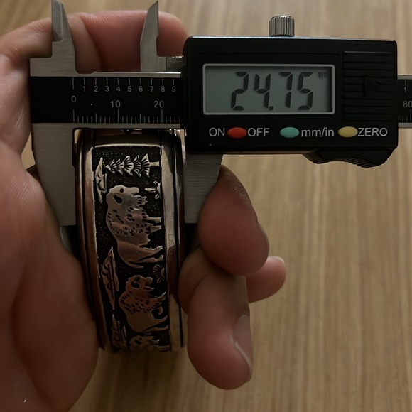 Sterling silver cuff bracelet by Thomas singer with buffalo navajo 43.19 grams - Picture 13 of 13